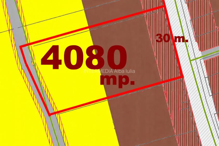 OCAZIE! Teren Intravilan 4080 mp. D=31 m. PUZ aprobat P+3+1 Rh Asfalt Utilitati - 4
