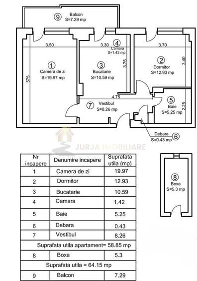 APARTAMENT 2 CAMERE 59 MP  BALCON 7MP STRADA ARINILOR MANASTUR - 11