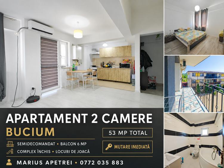 Apartament cu 2 camere 53 mp  Semidecomandat | Complex rezidențial  în Bucium |