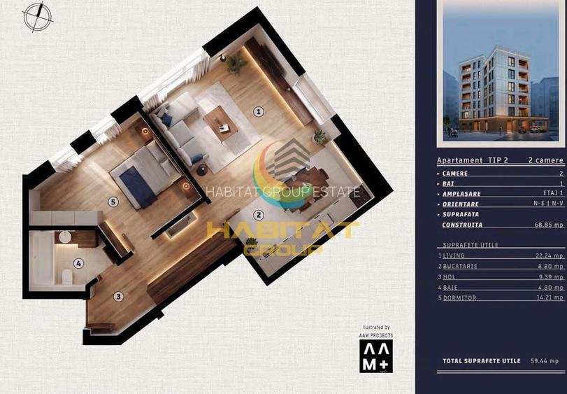 2 camere Palatul Copiilor - NOU