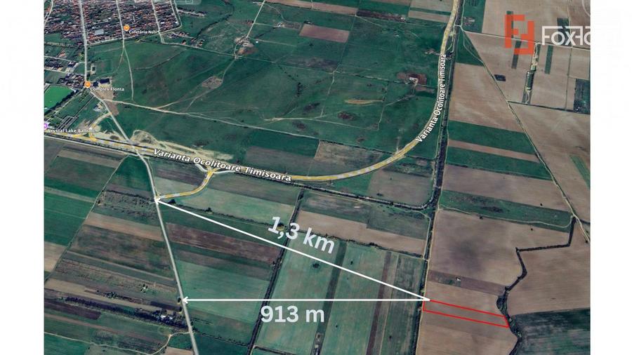 Teren extravilan arabil 10.707 mp - aproape de centura Timisoara Sud
