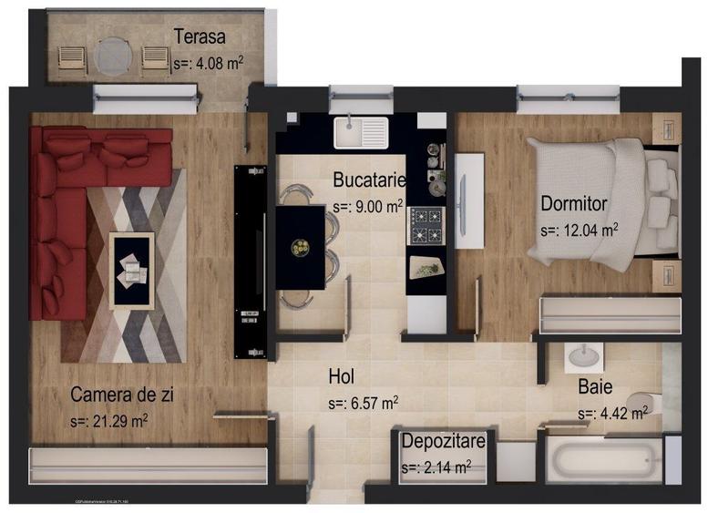 Apartament 2 camere -boxă inclusă