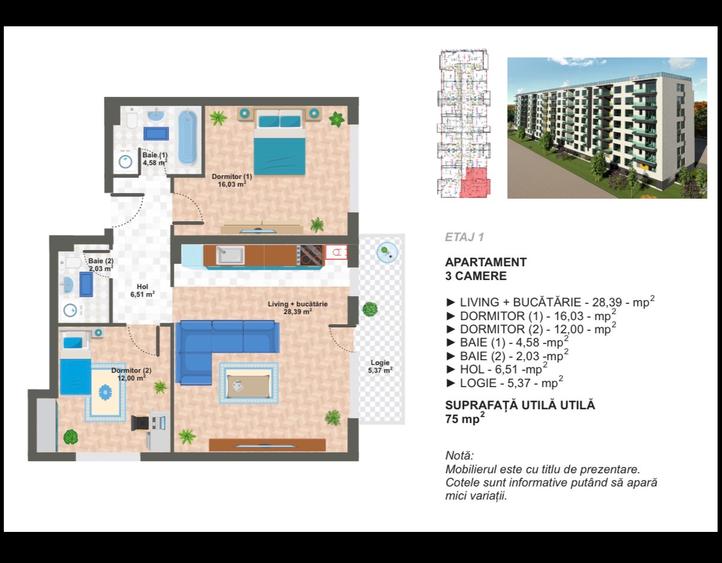 Apartament 3 camere Berceni Aparatorii Patriei