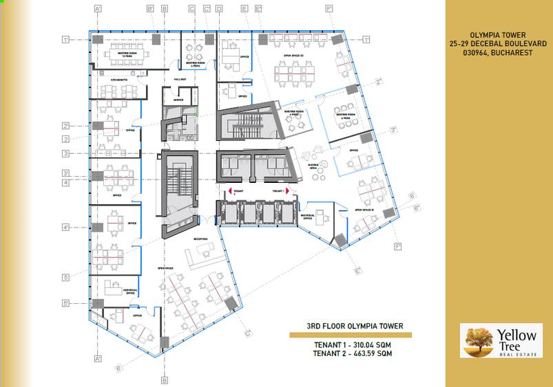 Proprietar | Spatiu de birou in Olympia Tower | 464 mp | BREEAM Certificat