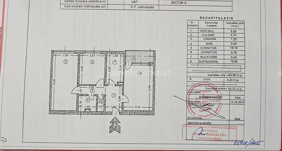 Apartament 3 Camere /Afi Cotroceni, bloc 1978,Decomandat. - 2