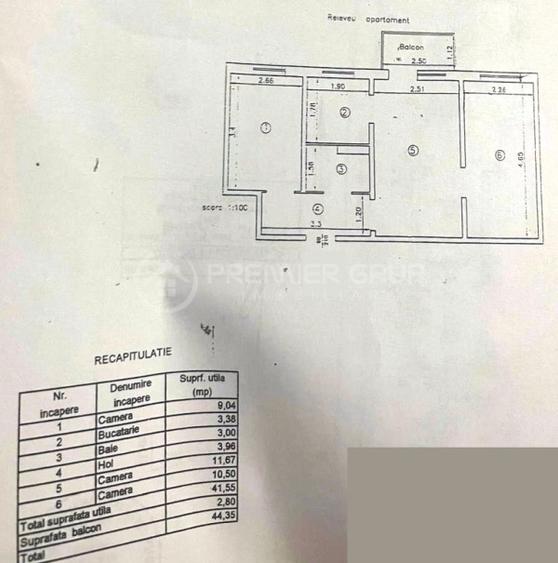 Etaj 2! Apartament 3 camere 45mp fara risc cu centrala, TATARASI