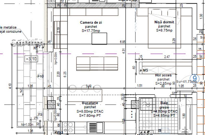 Apartament 42 mp, et 2, încălzire pardoseala, lift, parcare, priveliste, Baciu