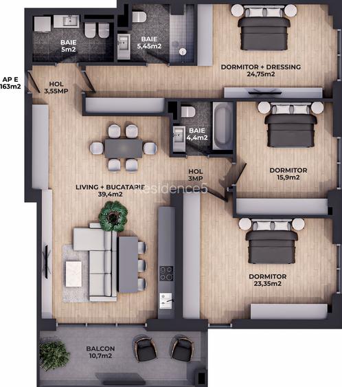 4 Camere finalizat Residence5 – lângă școlile private, în zona Iancu Nicolae - 1
