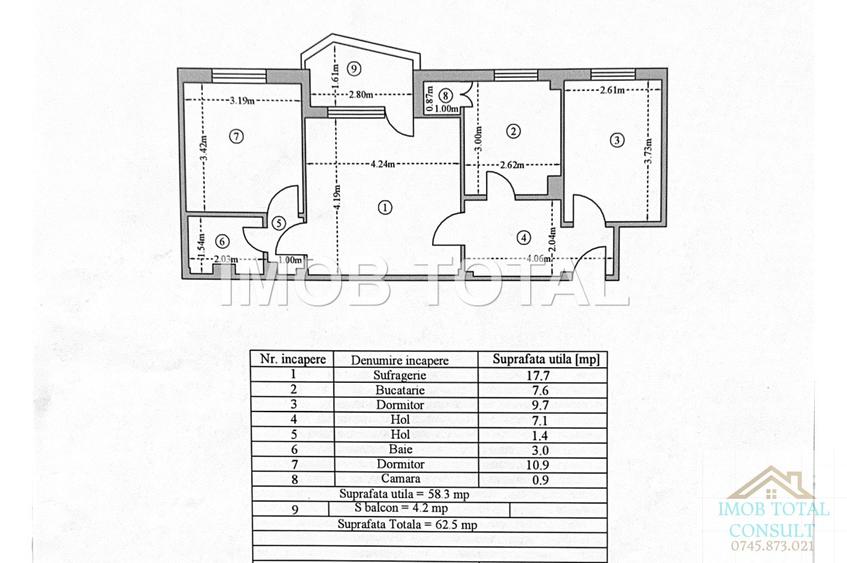 Apartament 3 Camere Gavana 2, etaj 4/4