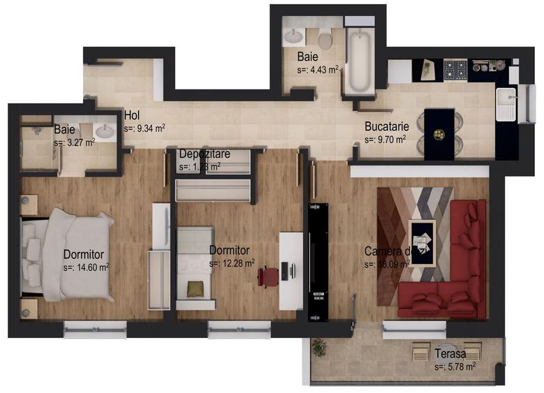Apartament 3 camere Lior by Casa Nobel - Boxa inclusa in pret