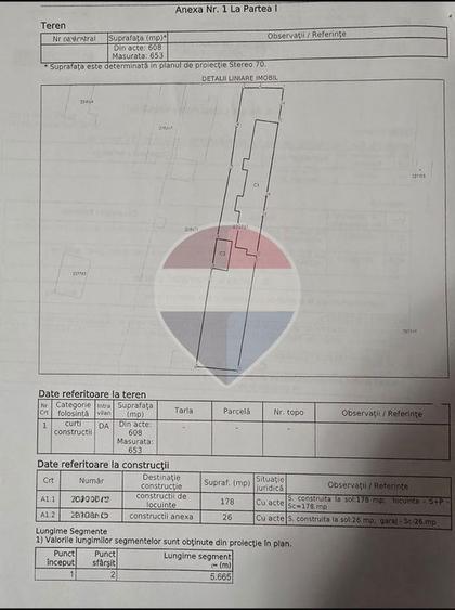 Teren/Casa cu 5 camere în zona Centrala, 653 mp curte