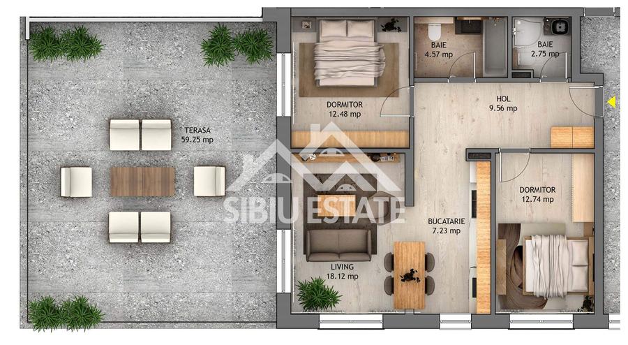Penthouse Sibiu terasa mare vedere panoramica