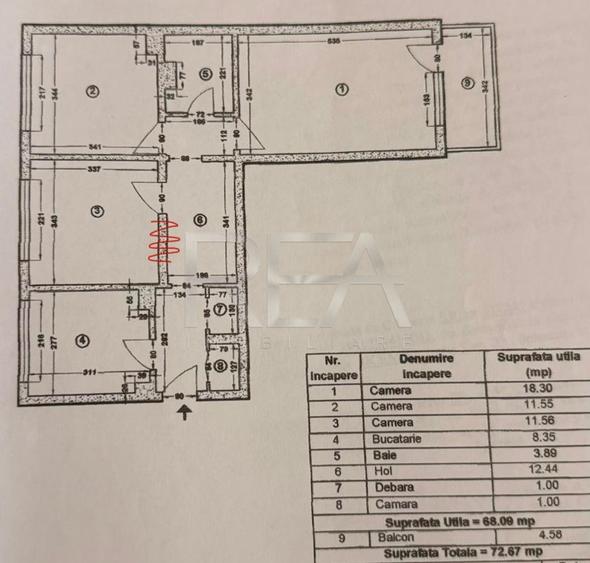 3 camere, 6/11, anvelopat, 73 mp-Gorjului