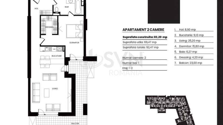 REA1021279 Barbu Vacarescu - Apartament cu 2 camere cu vedere spre lac