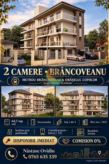 Apartament 2 camere 10 minute de Metrou Brâncoveanu și Orășelul Copiilor