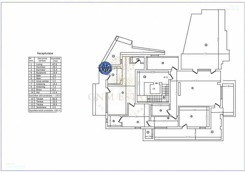 Penthouse 155 mp + Terasa de 60mp|Mosilor -Eminescu