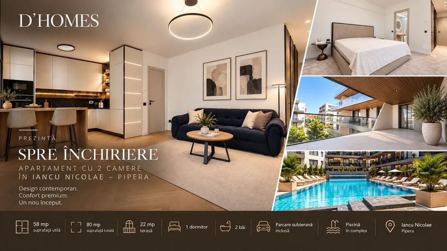 Chirie I Apartament Premium cu 2 Camere | 80 mp I Iancu Nicolae