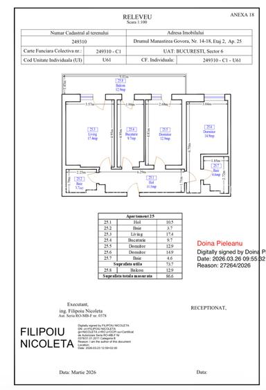 Apartament 3 camere,2 bai,centrala proprie,mutare imediata,Promenada Lacul Morii - 24