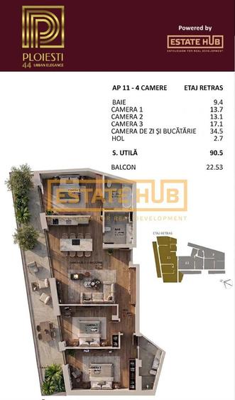 Apartament 4 camere FINISAT | zona Centrala | Parcare inclusa