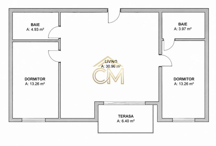 Apartament 3 Camere- 66,5 MPU-Parter-Terasa-Parcare - 5