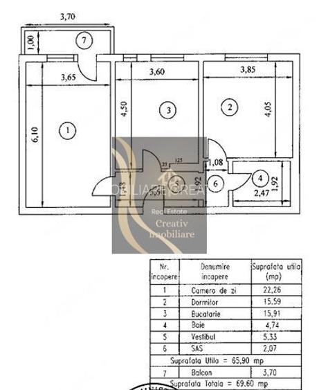 Apartament 2 camere, Bd. Chișinău - 10
