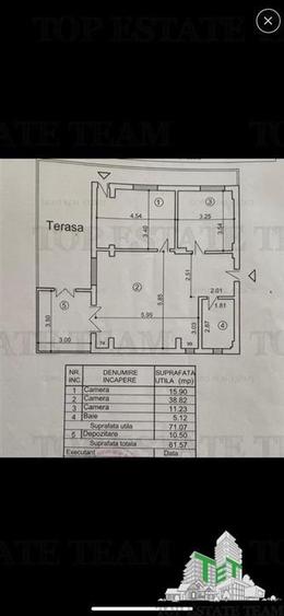 PLATA IN RATE - Apartament 3 camere cu terasa de vanzare in zona Parc Bazilescu