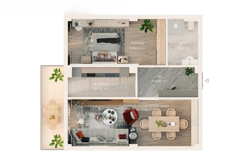 Bloc Nou - 2 camere - Valea Lupului- 63 mp- etaj 1- 99000 euro TVA inclus