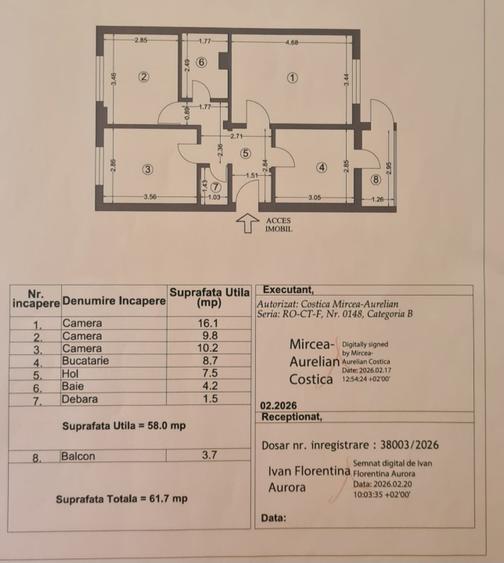 3 CAMERE | INEL 2 | PARTER | STRADAL