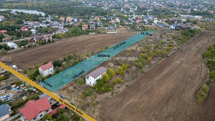 BUFTEA - FLAMANZENI,TEREN 5958 MP,DESCHIDERE 24 M,TOATE UTILITATILE,URGENT!!!