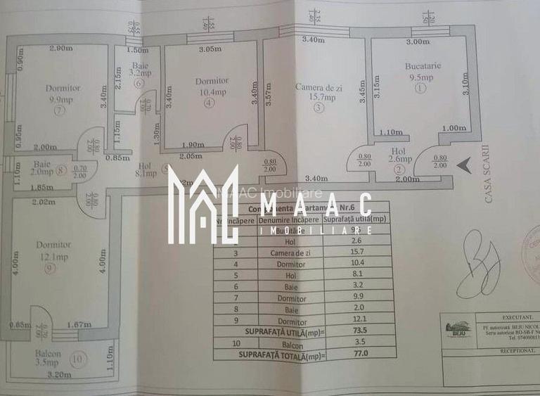 Apartament 4 camere de închiriat | Sibiu | 73 mp | etaj 1 - 16