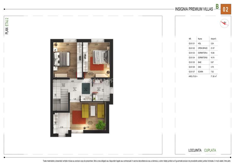 Vila de tip duplex I P+2 E I 6 camere I Pompe de caldura-Panouri fotovoltaice - 3