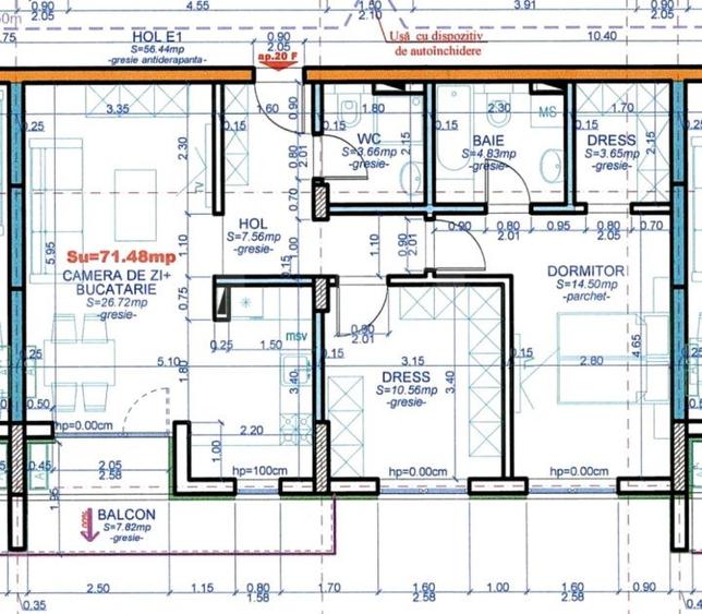 Apartament 3 camere,71,52mp utili,decomandat,Cal. Aradului,loc de parcare inclus