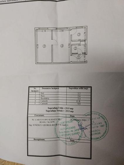 Apartament  2 camere , etaj 2,Brotacei