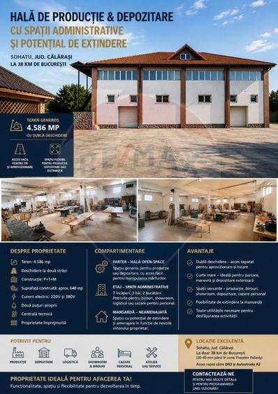 Spațiu industrial producție depozitare | Teren | Calarasi Sohatu