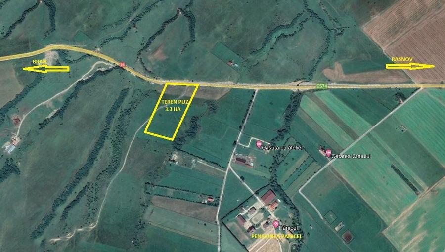 Teren superb cu PUZ in zona Panicel Rasnov spre Bran