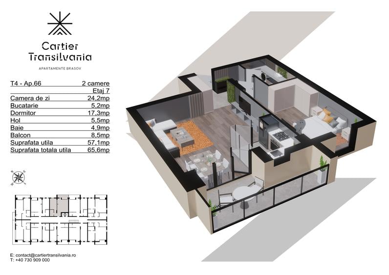TRANSILVANIA RESIDENCE- CARTIER TRANSILVANIA, APARTAMENT 2, CAMERE
