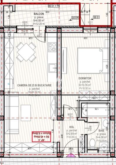 Apartament 2 camere 46 mp - zona Unirii, Selimbar
