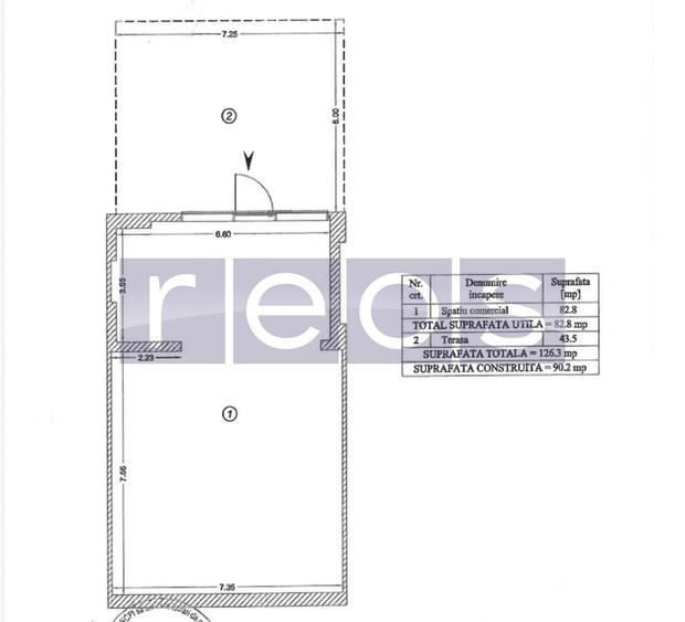 INCHIRIERE SPATIU COMERCIAL | COTROCENI | 82 MP | TERASA 43.5MP | - 1