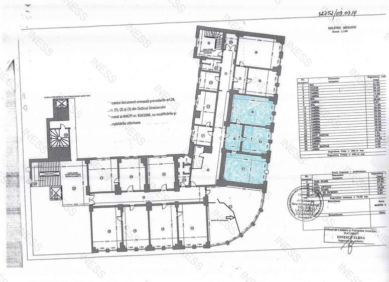 Universitate stradal / spatiu in cladire de birouri / 3 camere - 80mp / - 2