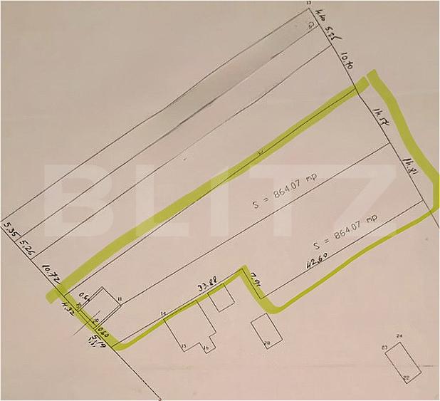 Teren fâneață intravilan, 1728mp, zona Garda de Sus – Scărișoara.