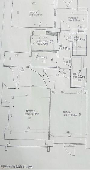 Spatiu comercial, 2 intrari, 82 mp, Noua