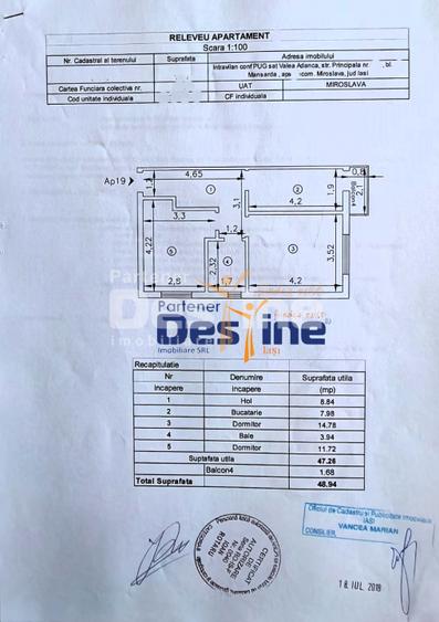 Apartament 2 camere decomandat 49 mp + balcon