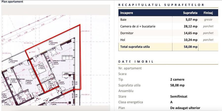 Apartament nou cu 2 camere | 58 mp | Ansamblu rezidențial Sopor - 1