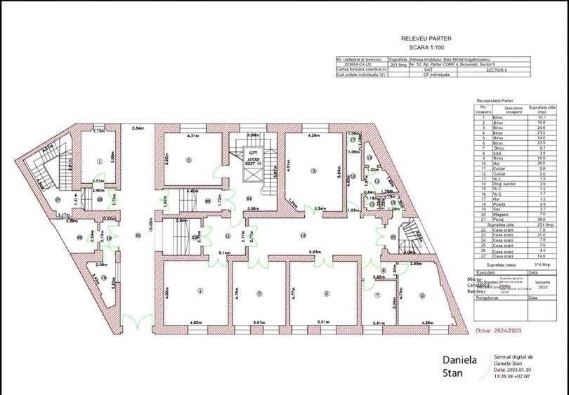 Spațiu comercial parter 251,9 mp — birouri dotate AC, chicinetă, toaletă  - 5