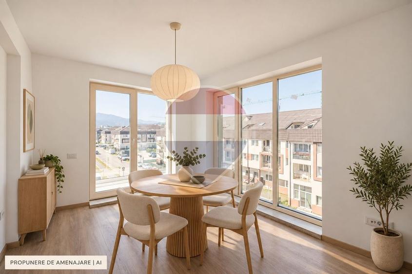 Apartament nou cu 3 camere și balcon de 12,09 mp | Tractorul