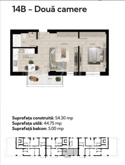 Apartament 2 camere de vanzare in Baile Felix, Cordau