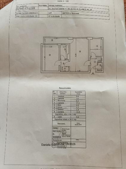Ap.2 camere, Drumul Taberei 20,zona Favorit -Orizont 50,3 mp