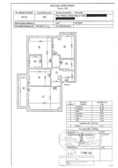 Apartament 3 camere, 84.51 mp utili, decomandat, 2 bai, in spatele H. Ramada
