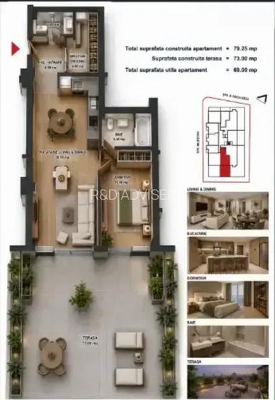 Apartament 2 camere, terasa spectaculoasa, zona, metroul Aurel Vlaicu - 11
