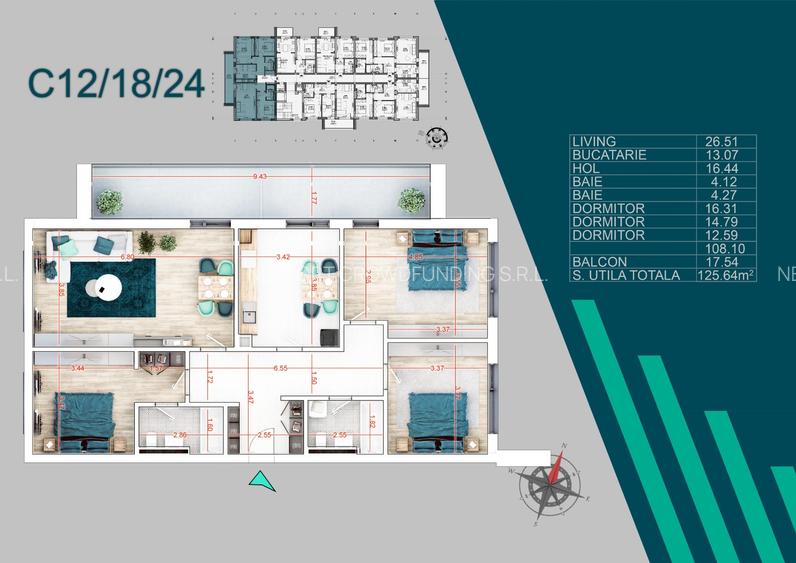 NOU! Ap Superb 4 Camere Dec Ideal Familie cu Mutare Imediata I Metrou 12 Minute